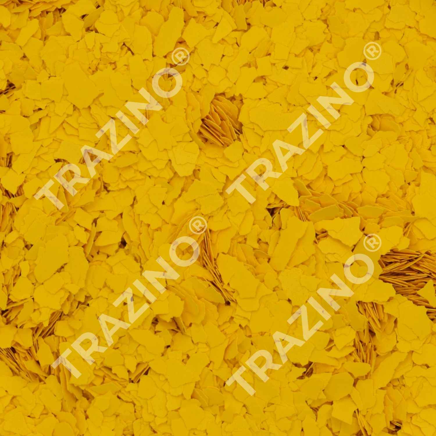 Trazino® Farbchips in Maisgelb zum Einstreuen für Beschichtungen Trazino® Farbchips in Maisgelb zum Einstreuen für Beschichtungen